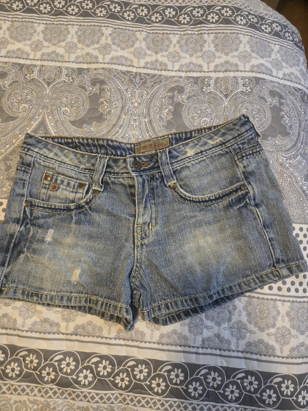Paris Blues Light Blue Distressed Denim Jean Shorts Size 5